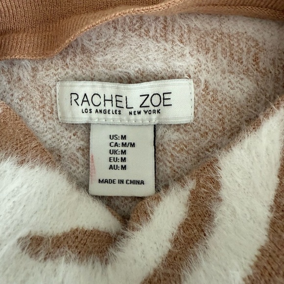 RACHEL ZOE WOMEN’S ZEBRA PRINT FUZZY KNIT SWEETER SIZE M - Picture 3 of 8